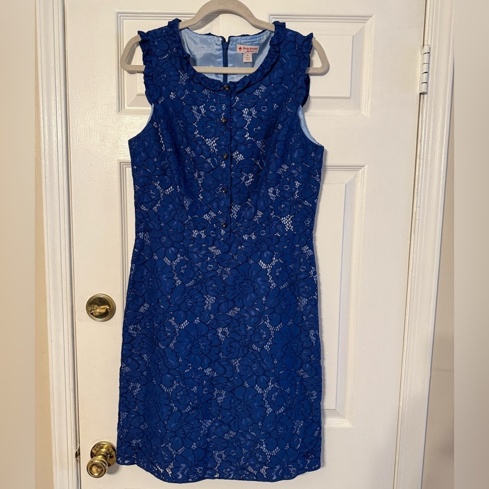 Brooks Brothers Royal Blue Sleeveless Lace Midi Dress